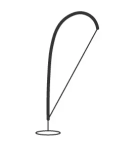 Struttura per bandiera a goccia - noleggio - formato S 85x225 con base zavorrabile